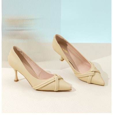 (Women) Aokang Pointed Toe Slip-On Stiletto 'Yellow' 1234111023 Shop (Women) Aokang Pointed Toe Slip-On Stiletto 'Yellow' 1234111023