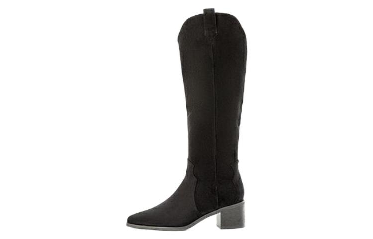 (Women) Aokang Pointed Toe Zip-up High Boots 'Black' 1224911008
