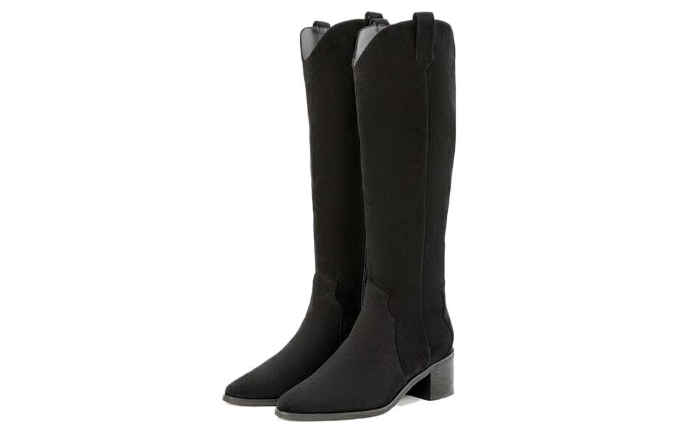 Lookbook (Women) Aokang Pointed Toe Zip-up High Boots 'Black' 1224911008
