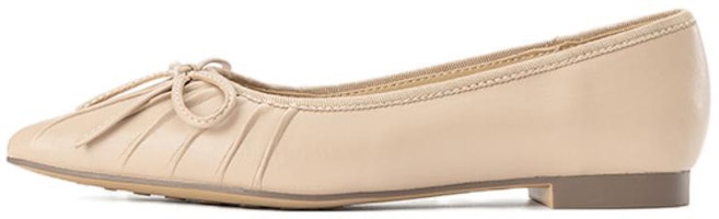 (Women) Aokang PU 'Apricot Pointed-Toe Casual Loafers' 1234111039 (Women) Aokang PU 'Apricot Pointed-Toe Casual Loafers' 1234111039