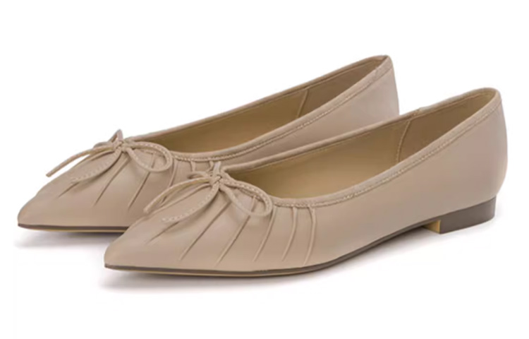 Lookbook (W) Mocasines Casuales Punta Redonda de PU Color Albaricoque Aokang 1234111039