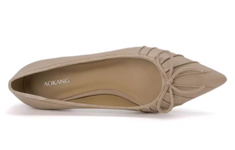 Shop (W) Mocasines Casuales Punta Redonda de PU Color Albaricoque Aokang 1234111039