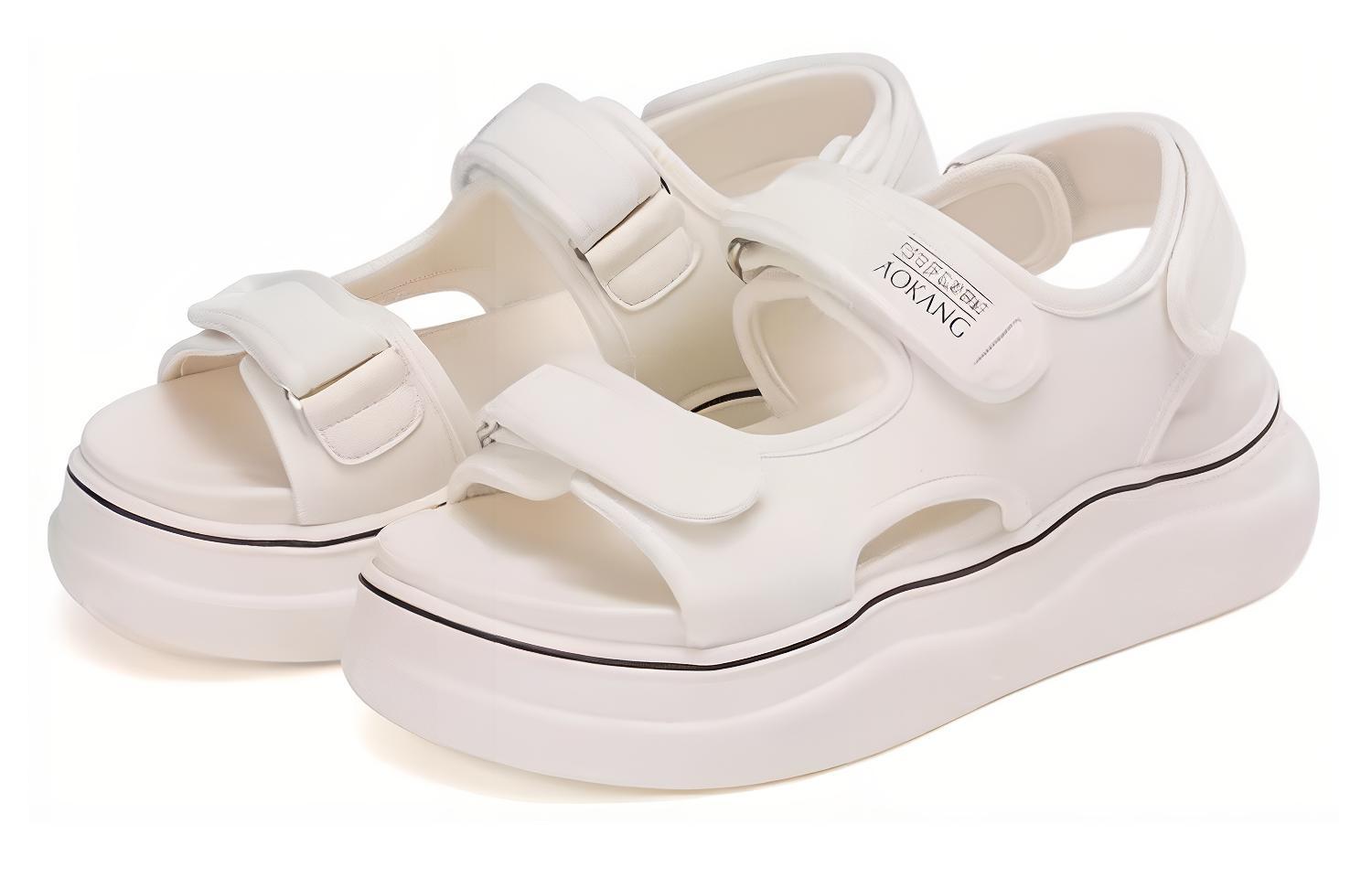 (W) Aokang PU 'Beige Beach Sandal' 圖 3