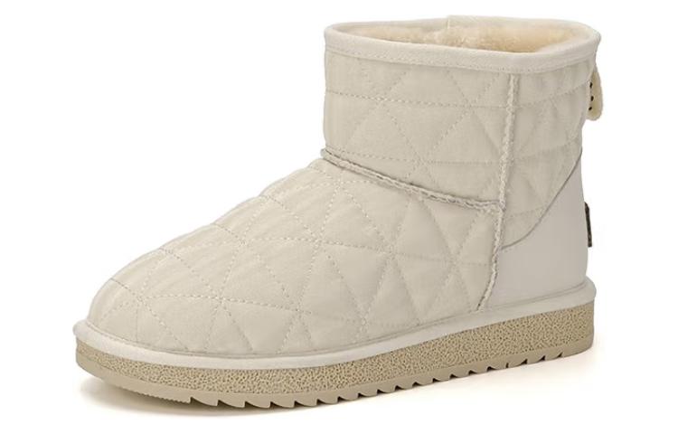 (Women) Aokang PU 'Beige Mid-Calf Snow Boots' 1224021005