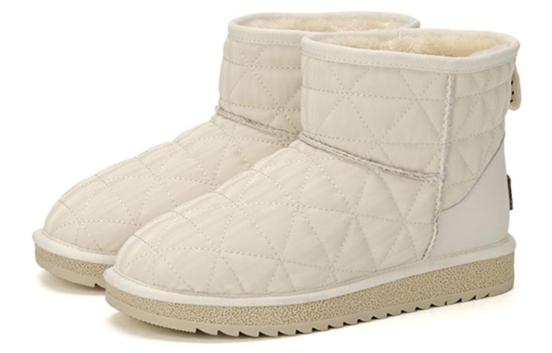 Order (W) 奥康PUベージュミドル丈スノーブーツ 1224021005