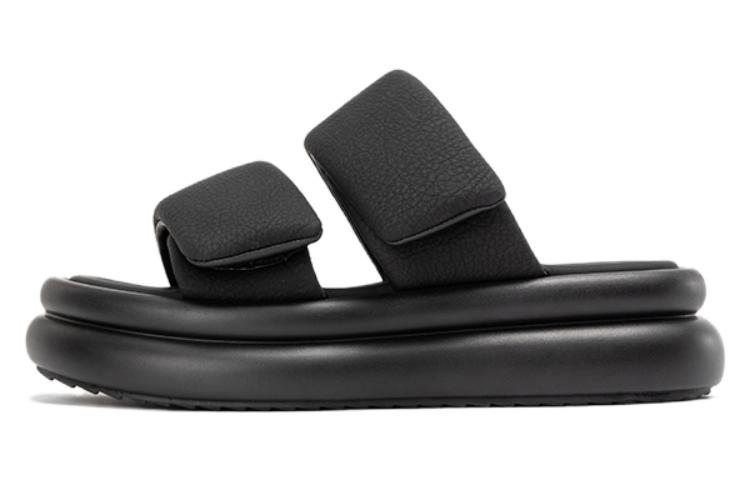 Buy (W) 奥康 PU '黑色单带拖鞋' 1234821121