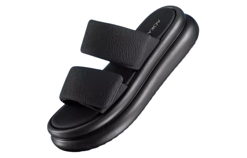 Shop (W) 奥康 PU '黑色单带拖鞋' 1234821121