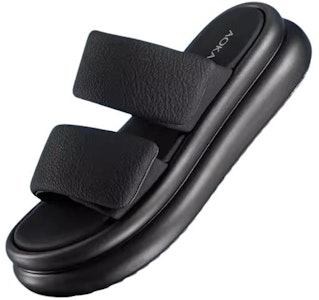 (W) Aokang PU 'Sandal Satu Tali Hitam' 1234821121 Shop (W) Aokang PU 'Sandal Satu Tali Hitam' 1234821121