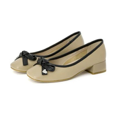 (W) Aokang PU 'Khaki Black Elegant Casual'