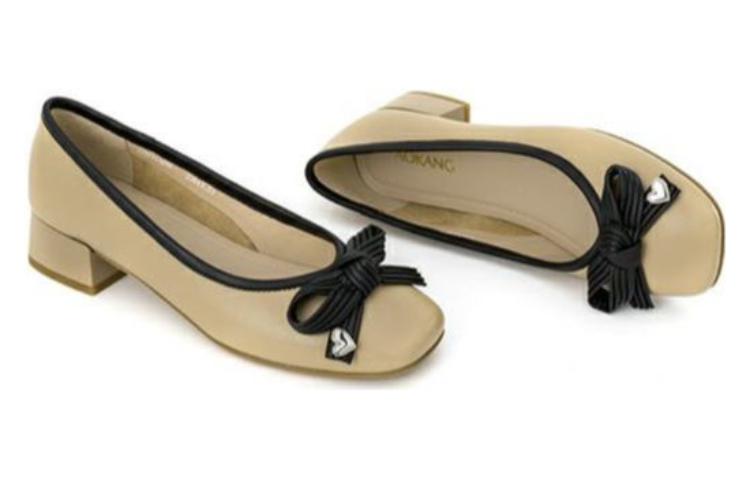 (W) Aokang PU 'Khaki Black Elegant Casual' 圖 2