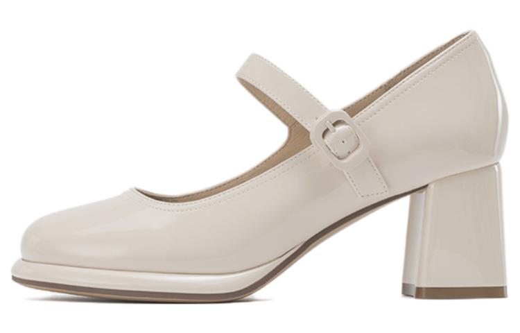 (Women) Aokang PU Beige 'Elegant Temperament Fashion Mary Jane' 1234211090