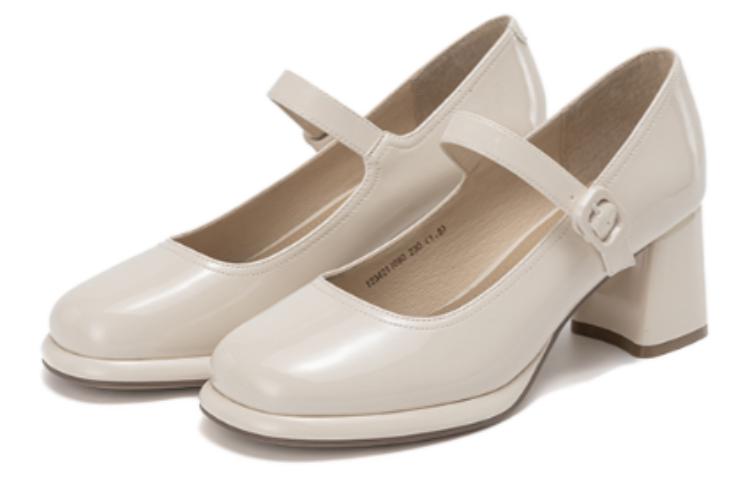 Order (W) Aokang PU Beige 'Fesyen Anggun Mary Jane Temperamen' 1234211090