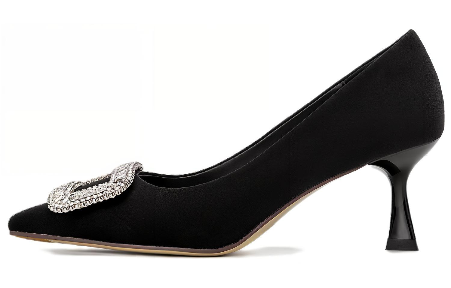 (Women) Aokang PU Black 'Fashion Temperament Stiletto' 1234111078