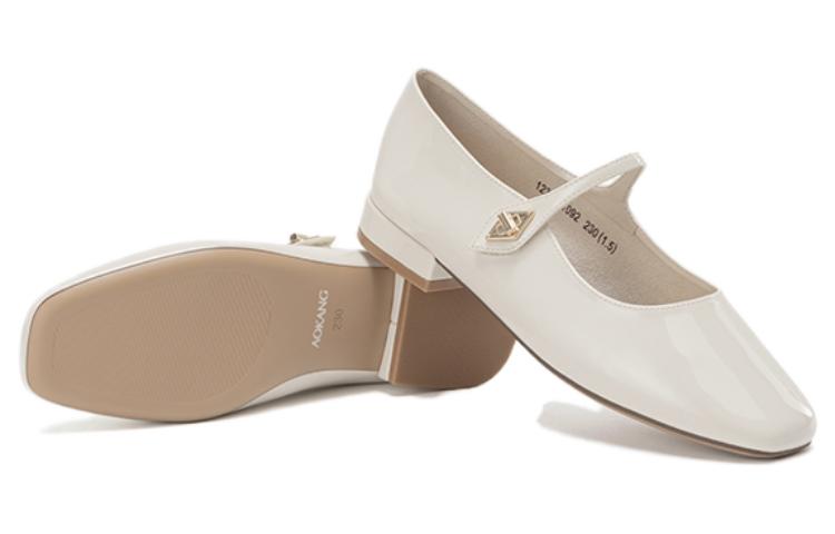 Purchase (W) Aokang PU Kasual Flats 'Beige' 'French Elegance Mary Jane' 1234211092