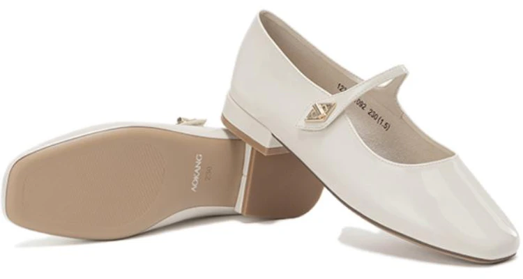 (W) Aokang PU Kasual Flats 'Beige' 'French Elegance Mary Jane' 1234211092 Purchase (W) Aokang PU Kasual Flats 'Beige' 'French Elegance Mary Jane' 1234211092