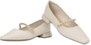 Purchase (Women) Aokang PU Casual Flats 'Beige Square Toe Slip-On' 1234111045