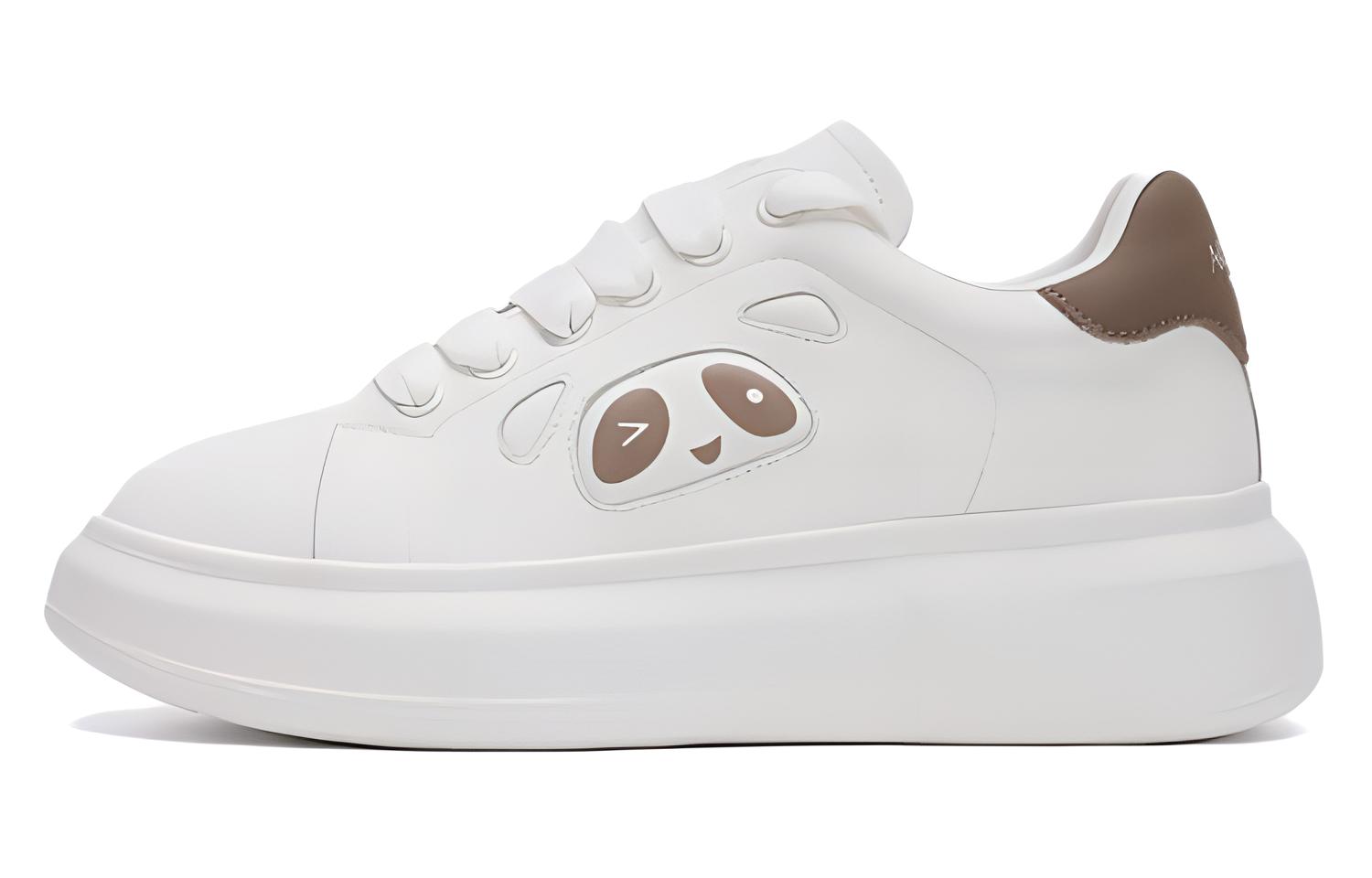 (Women) AOKANG PU Casual Low-Top Sneakers White Brown 1242322096