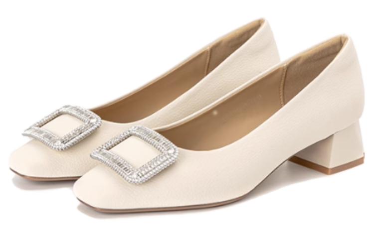 Order 奧康AOKANG PU時尚氣質百搭休閒單鞋 女款 米色