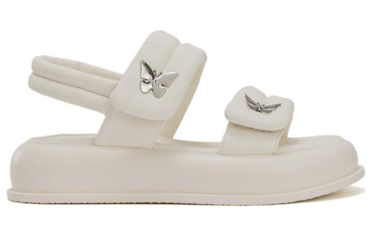 (W) Aokang PU Casual Versatile Sandals 'Beige' 圖 2