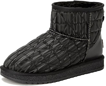 (W) 奥康黑色时尚圆头中筒PU雪地靴 1224021003 Buy (W) 奥康黑色时尚圆头中筒PU雪地靴 1224021003