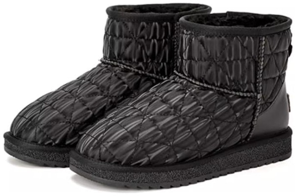 (Women) Aokang PU Fashion Round Toe Mid-Calf Snow Boots 'Black' 1224021003 Order (Women) Aokang PU Fashion Round Toe Mid-Calf Snow Boots 'Black' 1224021003