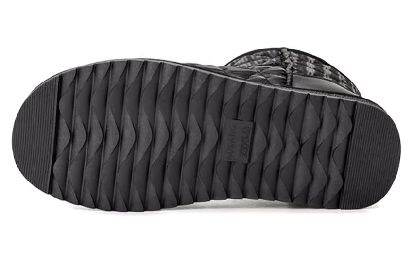 Lookbook (W) Aokang PU Sepatu Boots Hitam Fesyen Setengah Betis Ujung Bulat 1224021003