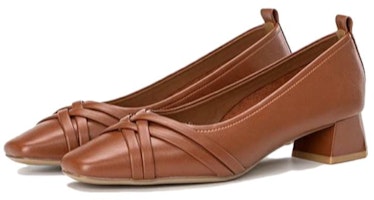 (Women) Aokang PU Fashion Simplicity Comfort High Heels 'Chunky Brown' 1224211041 (Women) Aokang PU Fashion Simplicity Comfort High Heels 'Chunky Brown' 1224211041
