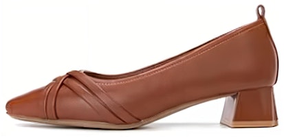 (Women) Aokang PU Fashion Simplicity Comfort High Heels 'Chunky Brown' 1224211041 (Women) Aokang PU Fashion Simplicity Comfort High Heels 'Chunky Brown' 1224211041