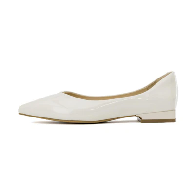 (W) Aokang PU Pointed Toe Slip-On 'Beige'