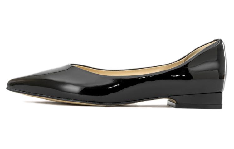 (Women) Aokang PU Pointed Toe Slip-On 'Black Casual Flat' 1234111002