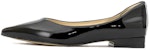 (W) Aokang PU Kasut Runcing Slip-On 'Hitam Kasual Flat' 1234111002