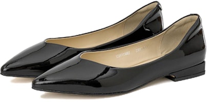 (Women) Aokang PU Pointed Toe Slip-On 'Black Casual Flat' 1234111002 (Women) Aokang PU Pointed Toe Slip-On 'Black Casual Flat' 1234111002