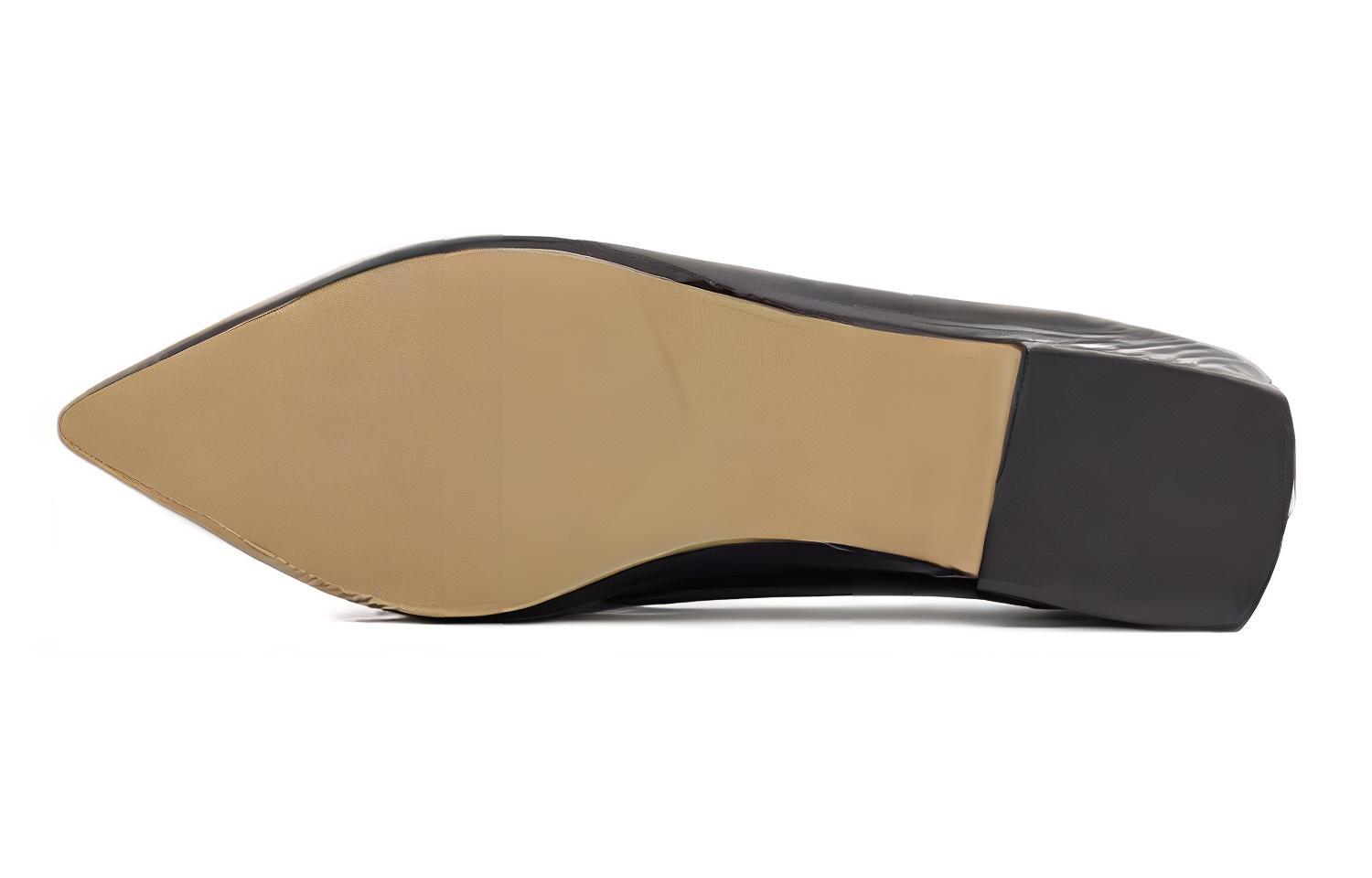 Lookbook (W) (女性用) Aokang PU ポインテッドトゥ スリップオン『ブラックカジュアルフラット』1234111002 1234111002