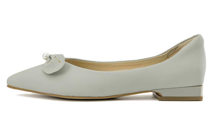 (Women) Aokang PU Pointed Toe Slip-On 'Green Casual' 1234111009