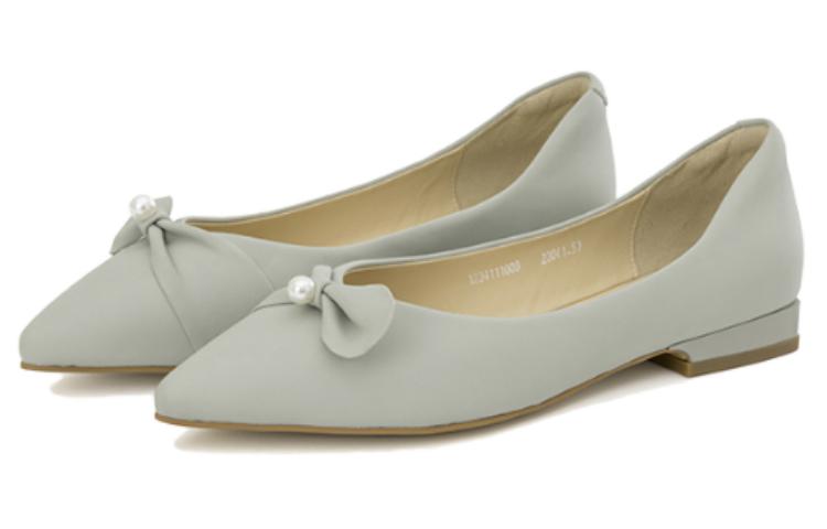 Lookbook 奧康AOKANG PU 尖頭套腳 休閒單鞋 女款 綠色