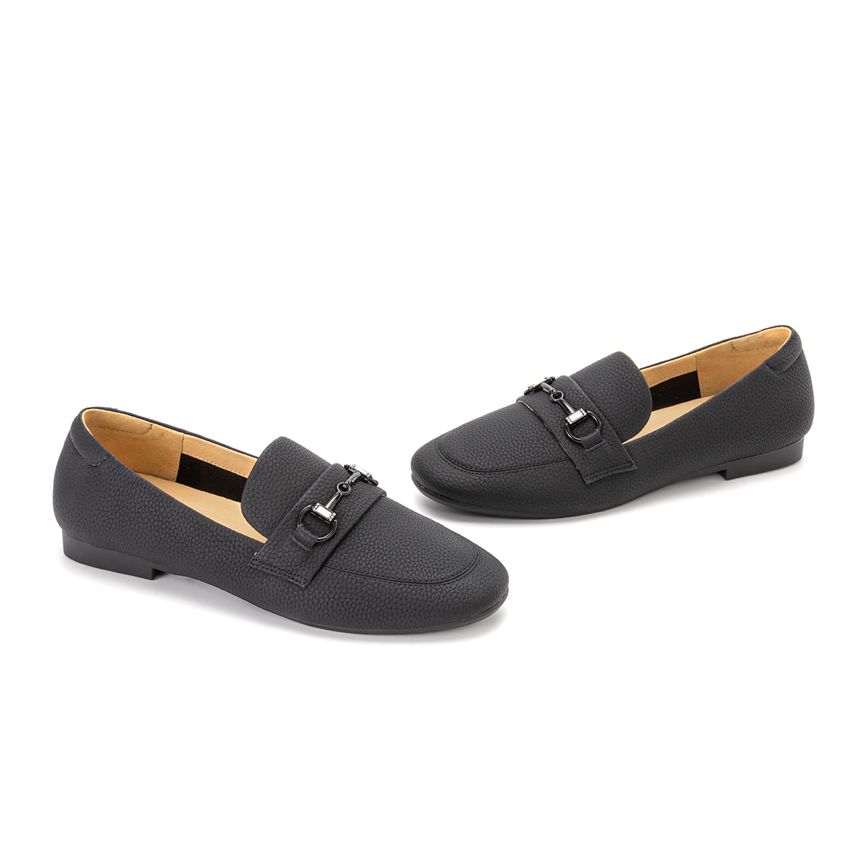 (W) Aokang PU Round Toe CMFT Slip-On Casual Flats 'Black' 圖 5