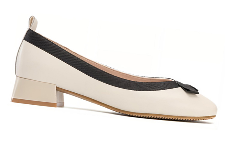 Order (W) Sneakers Kasual Slip-On Aokang PU Round Toe 'Beige Black' 1234111006