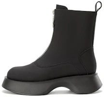 Buy (Women) Aokang PU Round Toe Zippered Mid-Calf Chelsea Boots 'Black' 1224913066