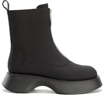 Order (Women) Aokang PU Round Toe Zippered Mid-Calf Chelsea Boots 'Black' 1224913066