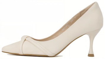 (Women) Aokang PU Toe-Cap Slip-On Stiletto 'Beige' 1234111022 (Women) Aokang PU Toe-Cap Slip-On Stiletto 'Beige' 1234111022