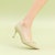 (W) Aokang PU Kasut Stiletto Slip-On Hujung Jepit 'Beige' 1234111022