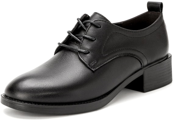 (W) Aokang Tacones Altos Retro Británicos Punta Redonda Cordones 'Negro Vintage' 1234314048 Order (W) Aokang Tacones Altos Retro Británicos Punta Redonda Cordones 'Negro Vintage' 1234314048