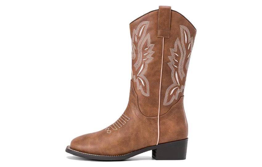 (Women) AOKANG Retro British Style Slip-On Short Boots, 4.3cm Thick Sole. 1234911019