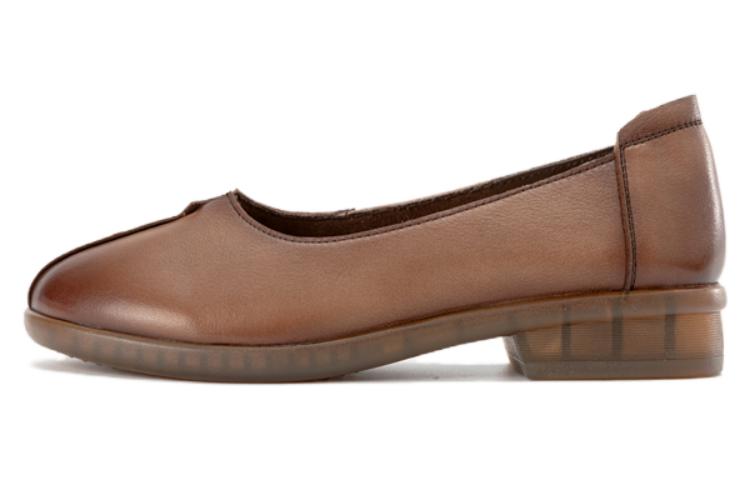 (Women) Aokang Retro Comfort Flat 'Brown Casual' 1234121056