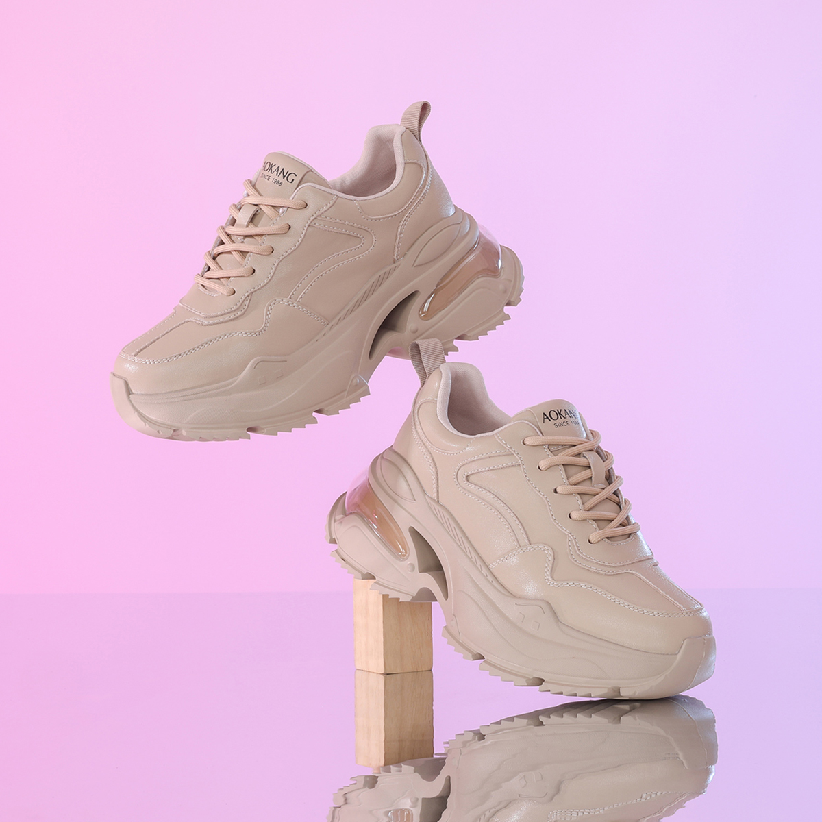 (W) Aokang Retro Dad Shoe 'Apricot' 圖 7