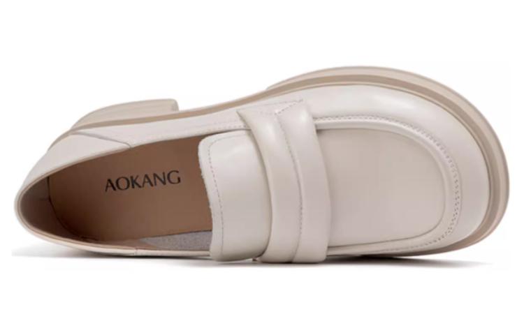 (W) Aokang Retro Fashion Versatile Loafer 'Beige' 圖 4