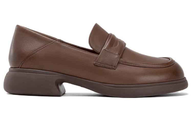 Order (W) Aokang Loafer Kulit Coklat Retro Serbaguna 1234414032