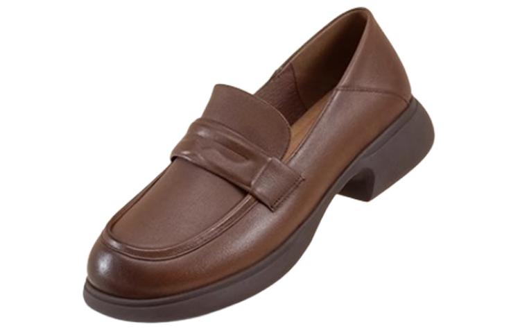 Lookbook (W) Aokang Loafer Kulit Coklat Retro Serbaguna 1234414032