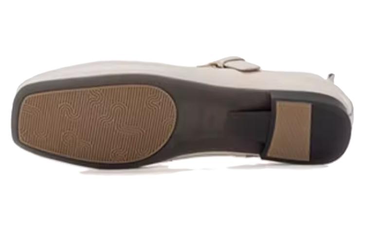 (W) Aokang Round-Toe Buckle Casual Shoes 'Beige' 圖 4