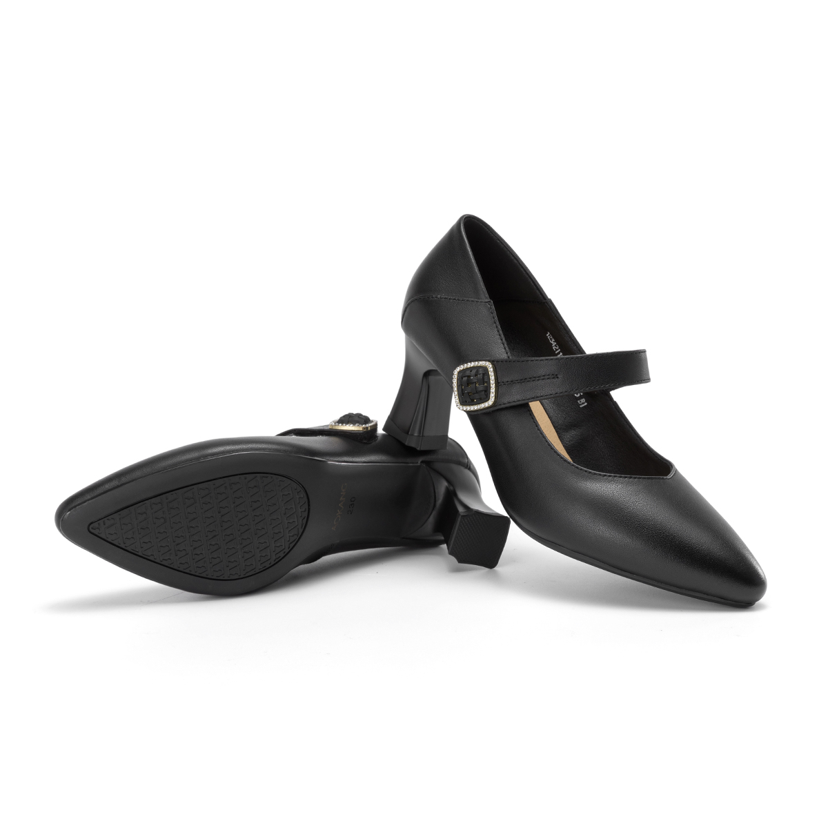 (W) Aokang Round Toe Buckle CMFT Chunky High Heels 6cm 'Top Grain Leather' 圖 6